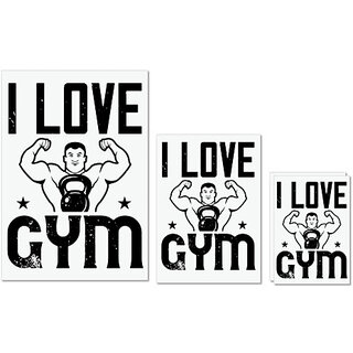                       UDNAG Untearable Waterproof Stickers 155GSM 'Gym | i love gym' A4 x 1pc, A5 x 1pc & A6 x 2pc                                              