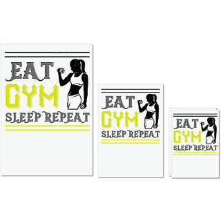 UDNAG Untearable Waterproof Stickers 155GSM 'Gym | eat gym sleep repeat' A4 x 1pc, A5 x 1pc & A6 x 2pc UDNAG Untearable Waterproof Stickers 155GSM 'Gym | eat gym sleep repeat' A4 x 1pc, A5 x 1pc & A6 x 2pc