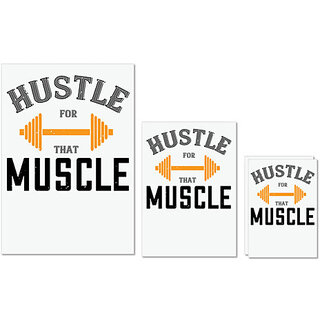 UDNAG Untearable Waterproof Stickers 155GSM 'Gym | hustel for that muscle' A4 x 1pc, A5 x 1pc & A6 x 2pc UDNAG Untearable Waterproof Stickers 155GSM 'Gym | hustel for that muscle' A4 x 1pc, A5 x 1pc & A6 x 2pc