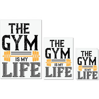                       UDNAG Untearable Waterproof Stickers 155GSM 'Gym | the gym is my life' A4 x 1pc, A5 x 1pc & A6 x 2pc                                              