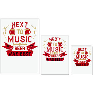 UDNAG Untearable Waterproof Stickers 155GSM 'Beer, music | Next to music, beer was best' A4 x 1pc, A5 x 1pc & A6 x 2pc UDNAG Untearable Waterproof Stickers 155GSM 'Beer, music | Next to music, beer was best' A4 x 1pc, A5 x 1pc & A6 x 2pc