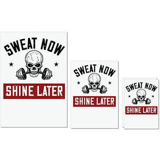 UDNAG Untearable Waterproof Stickers 155GSM 'Gym | sweat now shine later' A4 x 1pc, A5 x 1pc & A6 x 2pc UDNAG Untearable Waterproof Stickers 155GSM 'Gym | sweat now shine later' A4 x 1pc, A5 x 1pc & A6 x 2pc