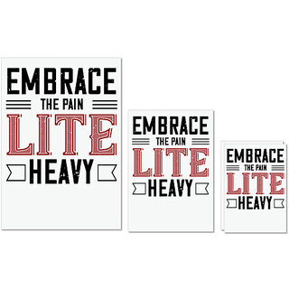 UDNAG Untearable Waterproof Stickers 155GSM 'Gym | embrace the pain lite heavy' A4 x 1pc, A5 x 1pc & A6 x 2pc UDNAG Untearable Waterproof Stickers 155GSM 'Gym | embrace the pain lite heavy' A4 x 1pc, A5 x 1pc & A6 x 2pc