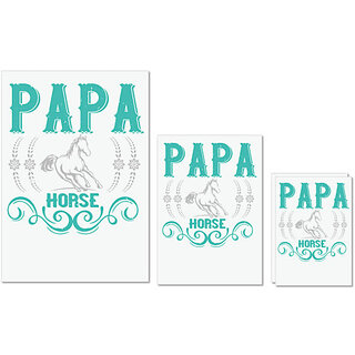                       UDNAG Untearable Waterproof Stickers 155GSM 'Horse | papa horse' A4 x 1pc, A5 x 1pc & A6 x 2pc                                              