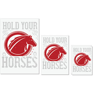                       UDNAG Untearable Waterproof Stickers 155GSM 'Horse | hold your horses' A4 x 1pc, A5 x 1pc & A6 x 2pc                                              