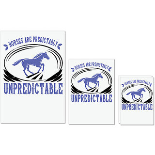                       UDNAG Untearable Waterproof Stickers 155GSM 'Horse | Horses are predictably unpredictable' A4 x 1pc, A5 x 1pc & A6 x 2pc                                              