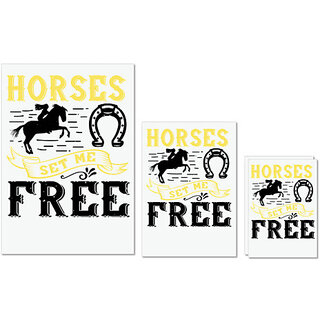                       UDNAG Untearable Waterproof Stickers 155GSM 'Horse | horses set me free' A4 x 1pc, A5 x 1pc & A6 x 2pc                                              