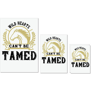                       UDNAG Untearable Waterproof Stickers 155GSM 'Horse | wild hearts cant be tamed' A4 x 1pc, A5 x 1pc & A6 x 2pc                                              