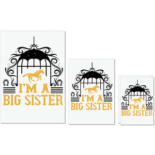                       UDNAG Untearable Waterproof Stickers 155GSM 'Horse | I'm a big sister' A4 x 1pc, A5 x 1pc & A6 x 2pc                                              