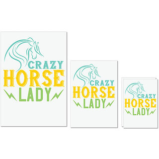                       UDNAG Untearable Waterproof Stickers 155GSM 'Horse | crazy horse lady' A4 x 1pc, A5 x 1pc & A6 x 2pc                                              