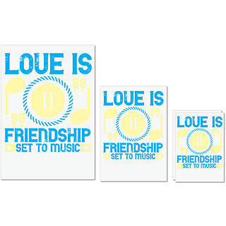                       UDNAG Untearable Waterproof Stickers 155GSM 'Music | Love is friendship set to music' A4 x 1pc, A5 x 1pc & A6 x 2pc                                              