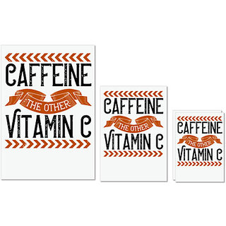                       UDNAG Untearable Waterproof Stickers 155GSM 'Coffee | Caffeine-The other Vitamin C' A4 x 1pc, A5 x 1pc & A6 x 2pc                                              