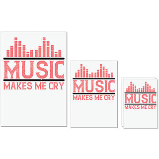                       UDNAG Untearable Waterproof Stickers 155GSM 'Music | Music makes me cry' A4 x 1pc, A5 x 1pc & A6 x 2pc                                              