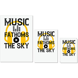                       UDNAG Untearable Waterproof Stickers 155GSM 'Music | Music Fathoms The Sky' A4 x 1pc, A5 x 1pc & A6 x 2pc                                              
