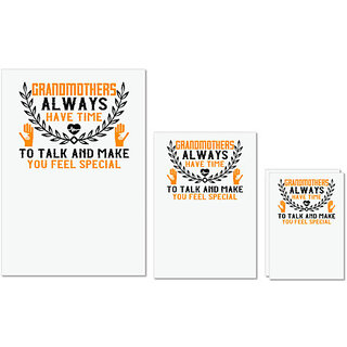                      UDNAG Untearable Waterproof Stickers 155GSM 'Grand Mother | Grandmothers always have time' A4 x 1pc, A5 x 1pc & A6 x 2pc                                              