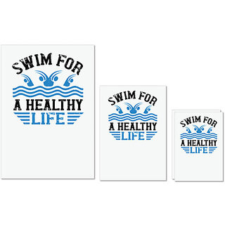 UDNAG Untearable Waterproof Stickers 155GSM 'Swimming | Swim for a healthy life' A4 x 1pc, A5 x 1pc & A6 x 2pc UDNAG Untearable Waterproof Stickers 155GSM 'Swimming | Swim for a healthy life' A4 x 1pc, A5 x 1pc & A6 x 2pc