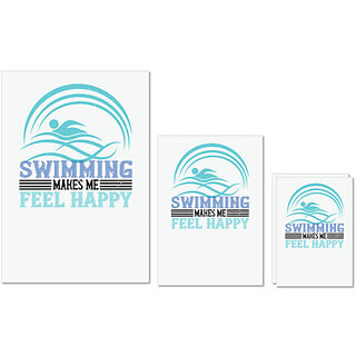 UDNAG Untearable Waterproof Stickers 155GSM 'Swimming | Swimming makes me feel happy' A4 x 1pc, A5 x 1pc & A6 x 2pc UDNAG Untearable Waterproof Stickers 155GSM 'Swimming | Swimming makes me feel happy' A4 x 1pc, A5 x 1pc & A6 x 2pc