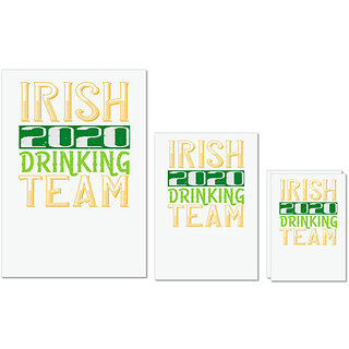                       UDNAG Untearable Waterproof Stickers 155GSM 'Irish | irish 2020 drinking team' A4 x 1pc, A5 x 1pc & A6 x 2pc                                              