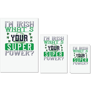 UDNAG Untearable Waterproof Stickers 155GSM 'Irish | im irish whats your super power' A4 x 1pc, A5 x 1pc & A6 x 2pc UDNAG Untearable Waterproof Stickers 155GSM 'Irish | im irish whats your super power' A4 x 1pc, A5 x 1pc & A6 x 2pc