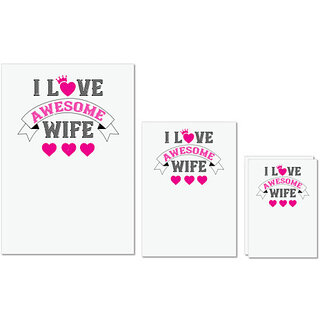 UDNAG Untearable Waterproof Stickers 155GSM 'Wife | i love awesome wife 1' A4 x 1pc, A5 x 1pc & A6 x 2pc UDNAG Untearable Waterproof Stickers 155GSM 'Wife | i love awesome wife 1' A4 x 1pc, A5 x 1pc & A6 x 2pc