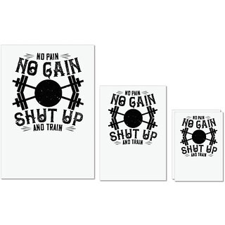 UDNAG Untearable Waterproof Stickers 155GSM 'Gym | No pain, no gain. Shut up and train' A4 x 1pc, A5 x 1pc & A6 x 2pc UDNAG Untearable Waterproof Stickers 155GSM 'Gym | No pain, no gain. Shut up and train' A4 x 1pc, A5 x 1pc & A6 x 2pc