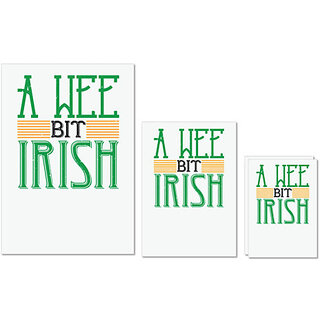                       UDNAG Untearable Waterproof Stickers 155GSM 'Irish | a wee bit irish2' A4 x 1pc, A5 x 1pc & A6 x 2pc                                              