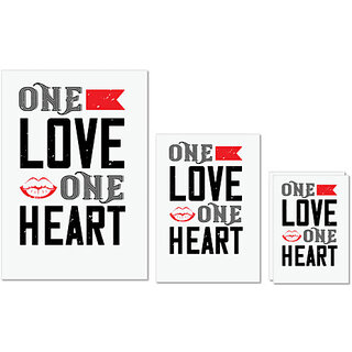                       UDNAG Untearable Waterproof Stickers 155GSM 'Love | one love one heart' A4 x 1pc, A5 x 1pc & A6 x 2pc                                              
