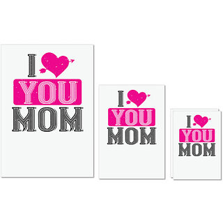                       UDNAG Untearable Waterproof Stickers 155GSM 'Mother | i love your mom' A4 x 1pc, A5 x 1pc & A6 x 2pc                                              