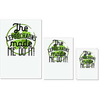                       UDNAG Untearable Waterproof Stickers 155GSM 'Irish | The leprechauns made me do it!' A4 x 1pc, A5 x 1pc & A6 x 2pc                                              