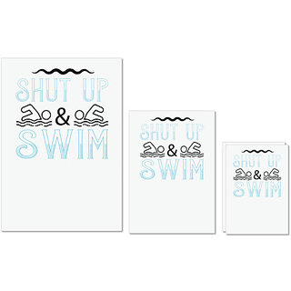 UDNAG Untearable Waterproof Stickers 155GSM 'Swimming | Shut up & swim' A4 x 1pc, A5 x 1pc & A6 x 2pc UDNAG Untearable Waterproof Stickers 155GSM 'Swimming | Shut up & swim' A4 x 1pc, A5 x 1pc & A6 x 2pc