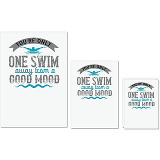                       UDNAG Untearable Waterproof Stickers 155GSM 'Swimming | Youre only one swim' A4 x 1pc, A5 x 1pc & A6 x 2pc                                              