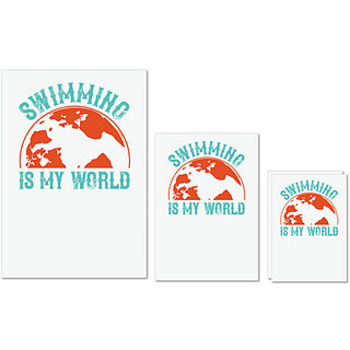UDNAG Untearable Waterproof Stickers 155GSM 'Swimming | Swimming is my world' A4 x 1pc, A5 x 1pc & A6 x 2pc UDNAG Untearable Waterproof Stickers 155GSM 'Swimming | Swimming is my world' A4 x 1pc, A5 x 1pc & A6 x 2pc