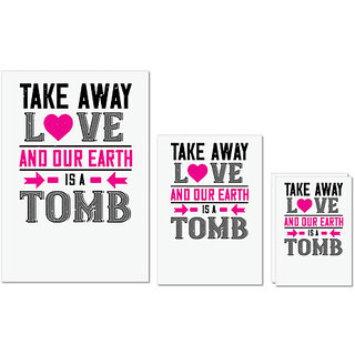 UDNAG Untearable Waterproof Stickers 155GSM 'Love | take awey love and out earth' A4 x 1pc, A5 x 1pc & A6 x 2pc UDNAG Untearable Waterproof Stickers 155GSM 'Love | take awey love and out earth' A4 x 1pc, A5 x 1pc & A6 x 2pc