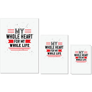                       UDNAG Untearable Waterproof Stickers 155GSM 'Love | my whole heart for my whole life' A4 x 1pc, A5 x 1pc & A6 x 2pc                                              
