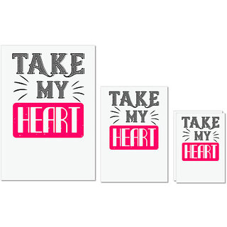                       UDNAG Untearable Waterproof Stickers 155GSM 'Love | take my heart' A4 x 1pc, A5 x 1pc & A6 x 2pc                                              