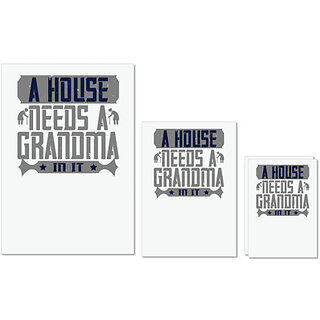                       UDNAG Untearable Waterproof Stickers 155GSM 'Grand Mother | A house needs a grandma in it' A4 x 1pc, A5 x 1pc & A6 x 2pc                                              