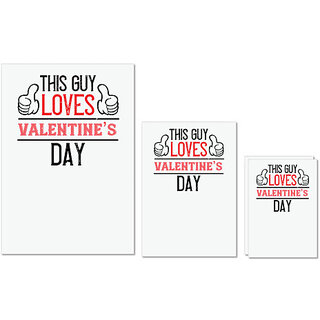                       UDNAG Untearable Waterproof Stickers 155GSM 'Valentines | this guy loves valentines day' A4 x 1pc, A5 x 1pc & A6 x 2pc                                              