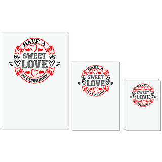 UDNAG Untearable Waterproof Stickers 155GSM 'Love | have a sweet love 14 february' A4 x 1pc, A5 x 1pc & A6 x 2pc UDNAG Untearable Waterproof Stickers 155GSM 'Love | have a sweet love 14 february' A4 x 1pc, A5 x 1pc & A6 x 2pc