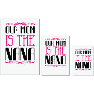                       UDNAG Untearable Waterproof Stickers 155GSM 'Grand Father | 02 our mom is the nana' A4 x 1pc, A5 x 1pc & A6 x 2pc                                              