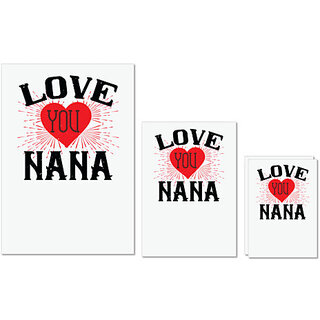                       UDNAG Untearable Waterproof Stickers 155GSM 'Grand Father | LOVE YOU NANA' A4 x 1pc, A5 x 1pc & A6 x 2pc                                              