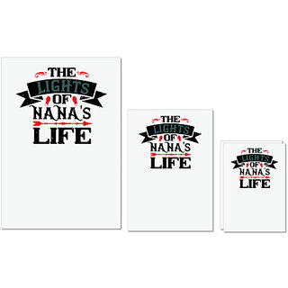                       UDNAG Untearable Waterproof Stickers 155GSM 'Grand Father | THE LIGHTS OF NANAS LIFE' A4 x 1pc, A5 x 1pc & A6 x 2pc                                              