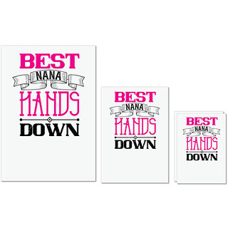                       UDNAG Untearable Waterproof Stickers 155GSM 'Grand Father | best nana hands down' A4 x 1pc, A5 x 1pc & A6 x 2pc                                              