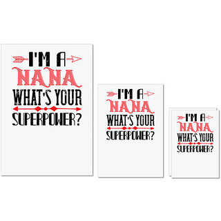                       UDNAG Untearable Waterproof Stickers 155GSM 'Grand Father | I'm a nana whats your' A4 x 1pc, A5 x 1pc & A6 x 2pc                                              