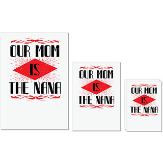                       UDNAG Untearable Waterproof Stickers 155GSM 'Grand Father | our mom is the nana' A4 x 1pc, A5 x 1pc & A6 x 2pc                                              