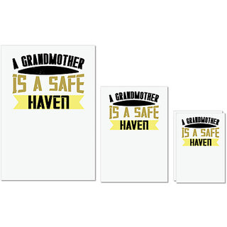                       UDNAG Untearable Waterproof Stickers 155GSM 'Grand Parents | A Grandmother is a safe' A4 x 1pc, A5 x 1pc & A6 x 2pc                                              