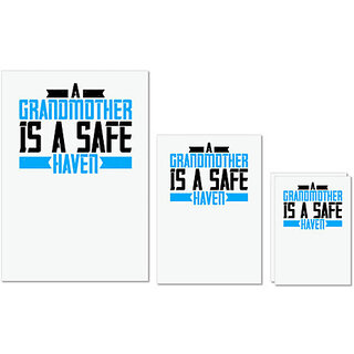                       UDNAG Untearable Waterproof Stickers 155GSM 'Grand Mother | A Grandmother is a safe haven' A4 x 1pc, A5 x 1pc & A6 x 2pc                                              