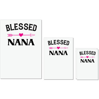                       UDNAG Untearable Waterproof Stickers 155GSM 'Grand father | blessed nana' A4 x 1pc, A5 x 1pc & A6 x 2pc                                              