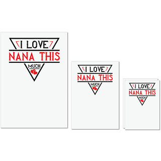                       UDNAG Untearable Waterproof Stickers 155GSM 'Grand father | i love NANA THIS MUCH' A4 x 1pc, A5 x 1pc & A6 x 2pc                                              