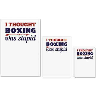 UDNAG Untearable Waterproof Stickers 155GSM 'Boxing | I thought boxing was stupid' A4 x 1pc, A5 x 1pc & A6 x 2pc UDNAG Untearable Waterproof Stickers 155GSM 'Boxing | I thought boxing was stupid' A4 x 1pc, A5 x 1pc & A6 x 2pc