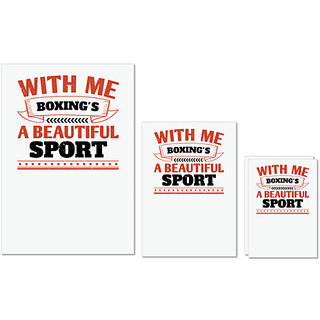 UDNAG Untearable Waterproof Stickers 155GSM 'Boxing | With me, boxing's a beautiful sport' A4 x 1pc, A5 x 1pc & A6 x 2pc UDNAG Untearable Waterproof Stickers 155GSM 'Boxing | With me, boxing's a beautiful sport' A4 x 1pc, A5 x 1pc & A6 x 2pc